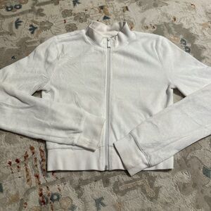 Aritzia cropped tailored velvet sweater